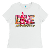 White love pink christmas gnome Ladies Tee - NancyCooperArtShop
