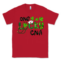 Red St. Patrick's Day One Lucky Cna Classic Tee - RanaPortraitStore