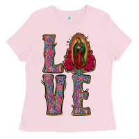 Bubblegum Pink Love Lady Of Guadalupe Ladies Tee - Jasminsmagicworld