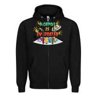 Black Normal Is Overrated Zipper Hoodie - FaDigitalArtStudio