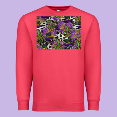 Mardi Gras Celebration Pattern Premium Sweatshirt Designed By Cowhidedigitalart