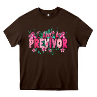 Chocolate Brown i am a previvor Heavy Core Tee - NancyCooperArtShop