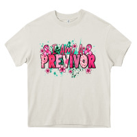 Cream i am a previvor Heavy Core Tee - NancyCooperArtShop