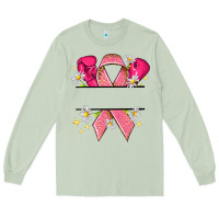 Matcha Personalized Breast Cancer ribbon Long Sleeve Tee - NancyCooperArtShop