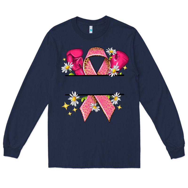 Personalized Breast Cancer Ribbon Long Sleeve Tee by NancyCooperArtShop | Teevron