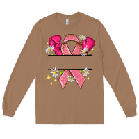 Toasted Coconut Personalized Breast Cancer ribbon Long Sleeve Tee - NancyCooperArtShop