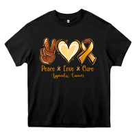 Black Peace love cure Appendix Cancer Heavy Core Tee - NancyCooperArtShop