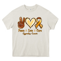 Cream Peace love cure Appendix Cancer Heavy Core Tee - NancyCooperArtShop