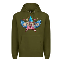 Army Green American babe Premium Hoodie - FaDigitalArtStudio