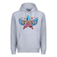 Heather Grey American babe Premium Hoodie - FaDigitalArtStudio