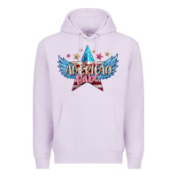 Lilac American babe Premium Hoodie - FaDigitalArtStudio