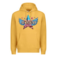 Mustard American babe Premium Hoodie - FaDigitalArtStudio