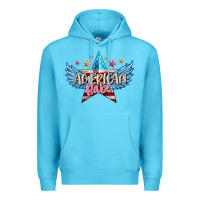 Ocean Blue American babe Premium Hoodie - FaDigitalArtStudio