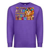 Purple thanksgiving turkey humor Premium Sweatshirt - CowhideDigitalArt