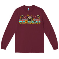 Burgundy western pug dogs Long Sleeve Tee - Jasminsmagicworld
