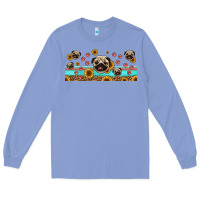 Colony Blue western pug dogs Long Sleeve Tee - Jasminsmagicworld