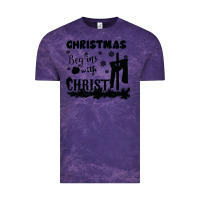 Cloud Purple Christmas Begins With Christ Vintage Tee - Bettercallsaul