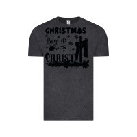 Vintage Black Christmas Begins With Christ Vintage Tee - Bettercallsaul