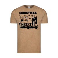 Vintage Coffee Christmas Begins With Christ Vintage Tee - Bettercallsaul