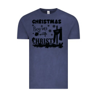 Vintage Denim Christmas Begins With Christ Vintage Tee - Bettercallsaul