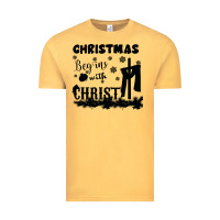 Vintage Mustard Christmas Begins With Christ Vintage Tee - Bettercallsaul