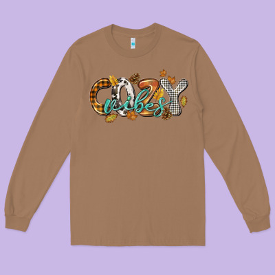 Cozy Vibes Long Sleeve Tee Designed By Nancycooperartshop
