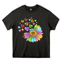 Asphalt sunflower love hugs Heavy Core Tee - MaliasSmallBusiness