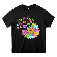 Black sunflower love hugs Heavy Core Tee - MaliasSmallBusiness