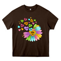 Chocolate Brown sunflower love hugs Heavy Core Tee - MaliasSmallBusiness