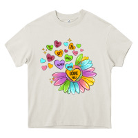 Cream sunflower love hugs Heavy Core Tee - MaliasSmallBusiness