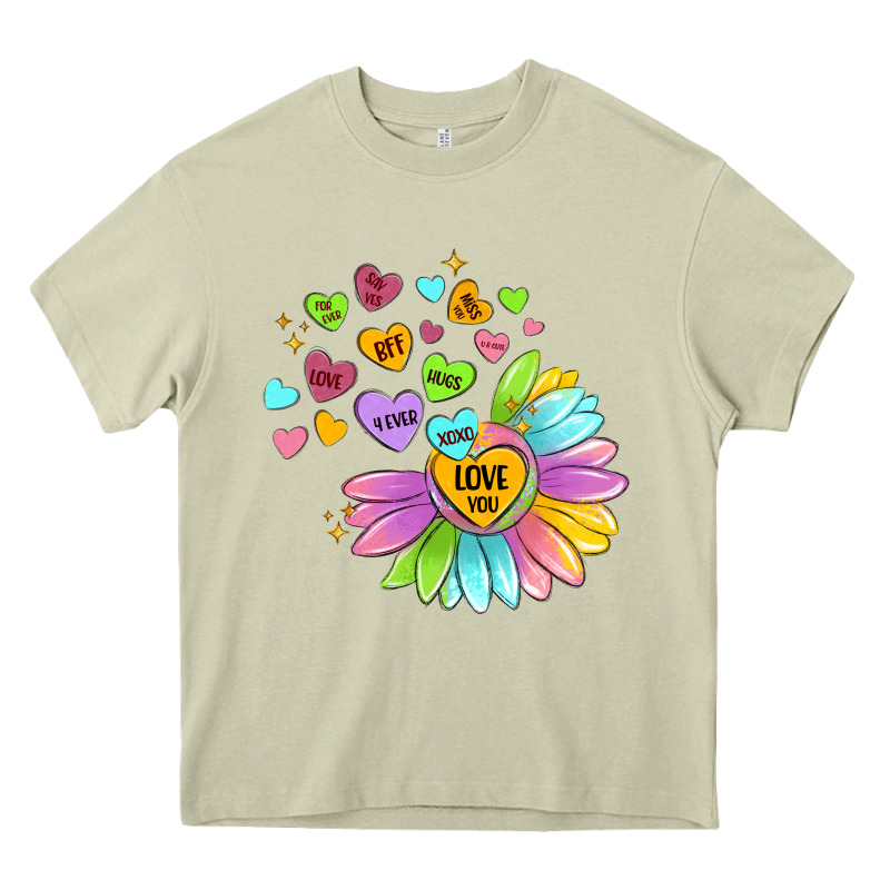 Sunflower Love Hugs Heavy Core Tee by MaliasSmallBusiness | Teevron