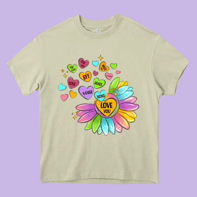 Sunflower Love Hugs Heavy Core Tee Designed By Maliassmallbusiness