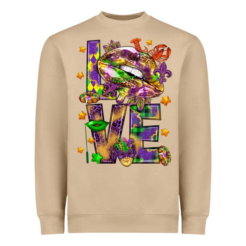 Mardi Gras Love Lips Heavyweight Sweatshirt by HowdyJamesFarm | Teevron