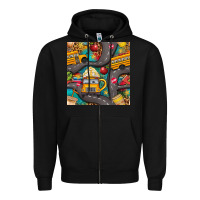 Black school bus coffee and star with leopard seamless pattern bbs Zipper Hoodie - BundleAndBundleShop