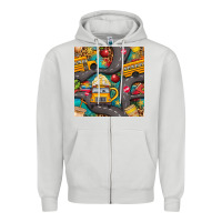 Dove Grey school bus coffee and star with leopard seamless pattern bbs Zipper Hoodie - BundleAndBundleShop