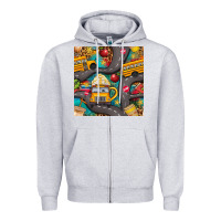 Heather Grey school bus coffee and star with leopard seamless pattern bbs Zipper Hoodie - BundleAndBundleShop