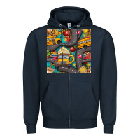 Navy school bus coffee and star with leopard seamless pattern bbs Zipper Hoodie - BundleAndBundleShop