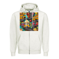 Oatmeal Heather school bus coffee and star with leopard seamless pattern bbs Zipper Hoodie - BundleAndBundleShop