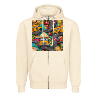 Sandshell school bus coffee and star with leopard seamless pattern bbs Zipper Hoodie - BundleAndBundleShop