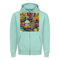 School Bus Coffee And Star With Leopard Seamless Pattern Bbs Zipper Hoodie | Teevron