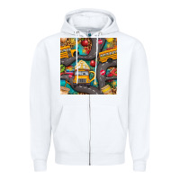 White school bus coffee and star with leopard seamless pattern bbs Zipper Hoodie - BundleAndBundleShop