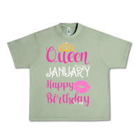 Oil Green Queen Was Born İn January Happy Birthday Urban Heavy Tee - Bettercallsaul