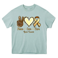Arona Peace love cure Bone Cancer Heavy Core Tee - NancyCooperArtShop