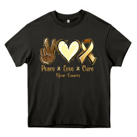 Asphalt Peace love cure Bone Cancer Heavy Core Tee - NancyCooperArtShop