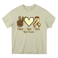 Mossy Peace love cure Bone Cancer Heavy Core Tee - NancyCooperArtShop