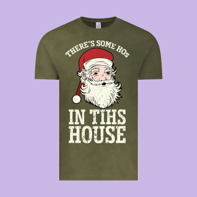 There's Some Ho Ho Ho's In This House Santa Claus Vintage Tee Designed By Bettercallsaul