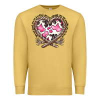 Antique Gold western cowhide heart Premium Sweatshirt - CowhideDigitalArt
