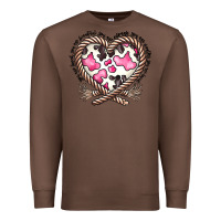 Chestnut western cowhide heart Premium Sweatshirt - CowhideDigitalArt