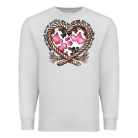 Dove Grey western cowhide heart Premium Sweatshirt - CowhideDigitalArt