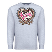 Heather Grey western cowhide heart Premium Sweatshirt - CowhideDigitalArt